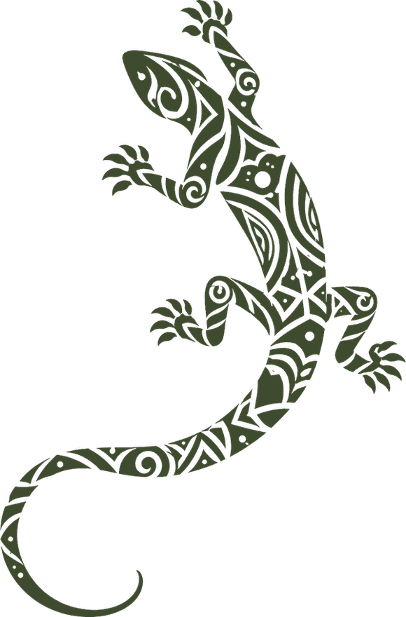 A lizard drawn in ornamental linework